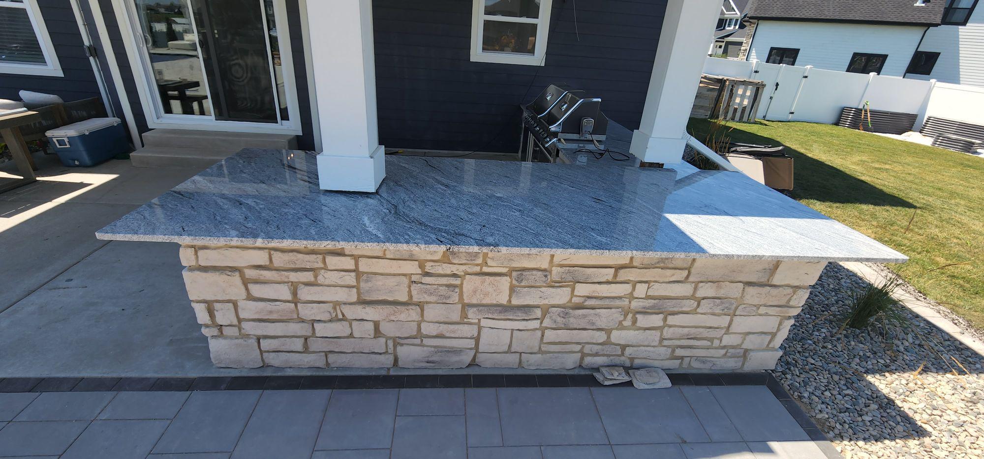 countertop in outdoor living area | GMD Surfaces in Chicagoland and Northwest Indiana
