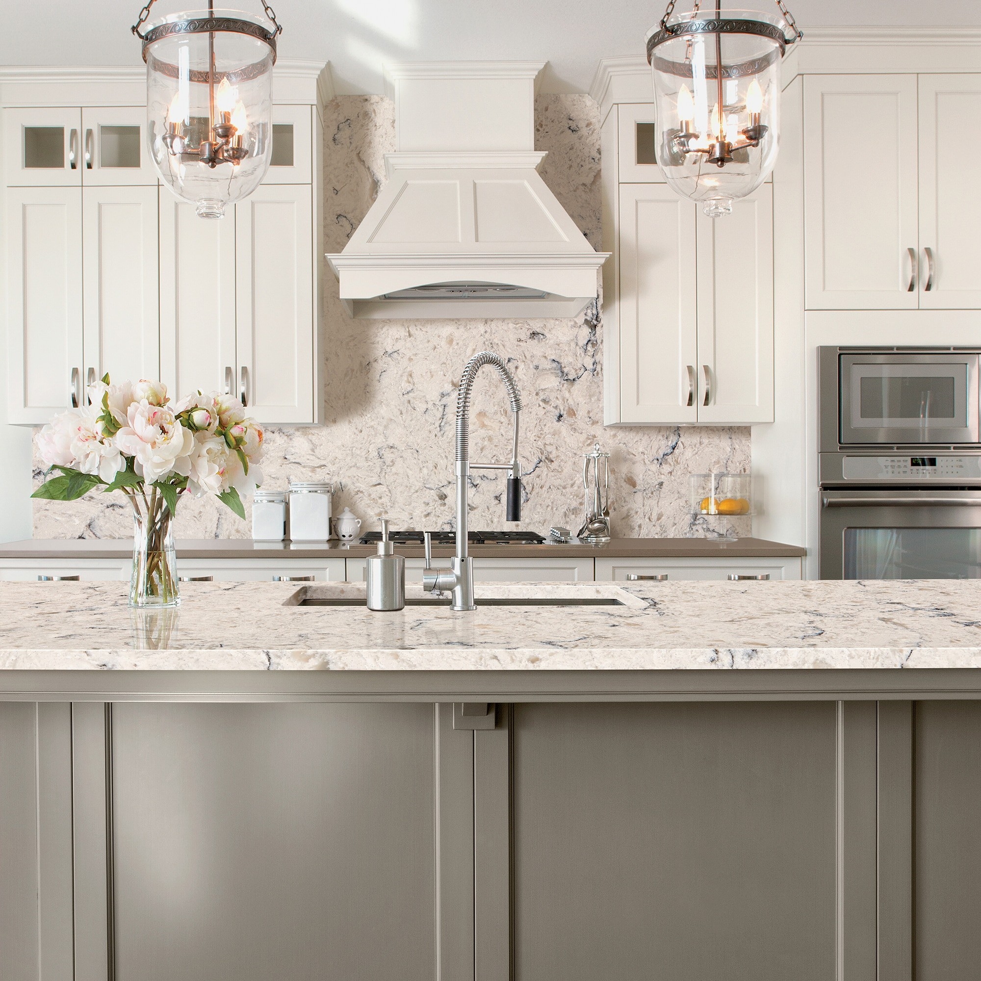 white, modern countertop in kitchen | GMD Surfaces in Chicagoland and Northwest Indiana